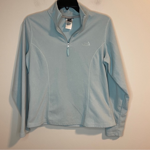 The North Face Women's TKA Glacier Fleece Quarter Zip Mid Grey M - Picture 1 of 6